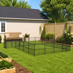 Dog Playpen 20 Panels Black Galvanised Steel Pet Enclosure Exercise Pen Puppies