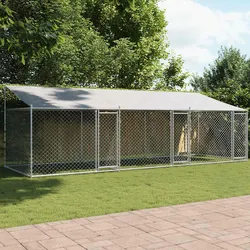 Compact and Strong Dog Cage Grey 6x2x2m for Outdoor Use