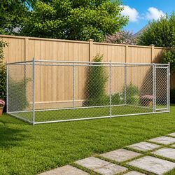 Compact and Strong Dog Cage Kennel in Galvanised Steel