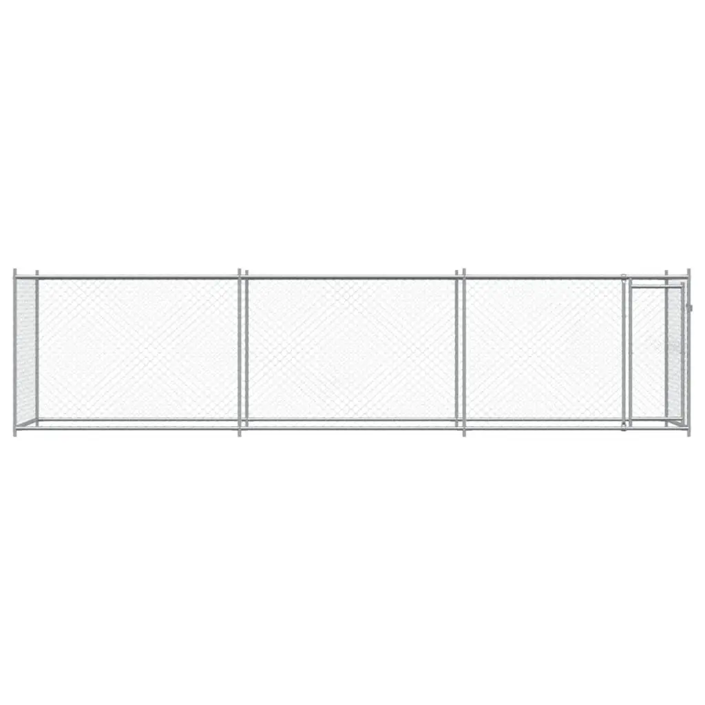 Dog Kennel Grey 6x2x1.5m Heavy-duty Galvanised Steel Mesh Door Outdoor Pet Enclosure