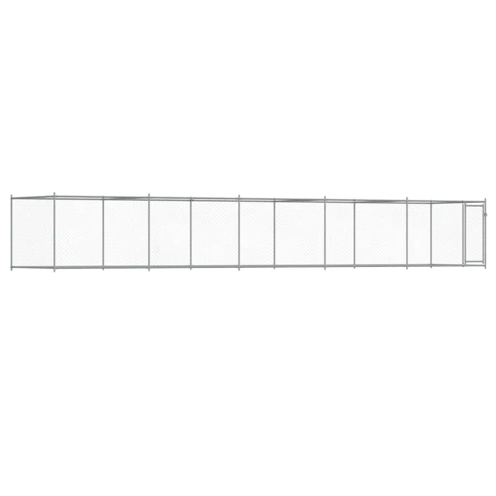 Dog Cage Grey Galvanised Steel Outdoor Exercise Training