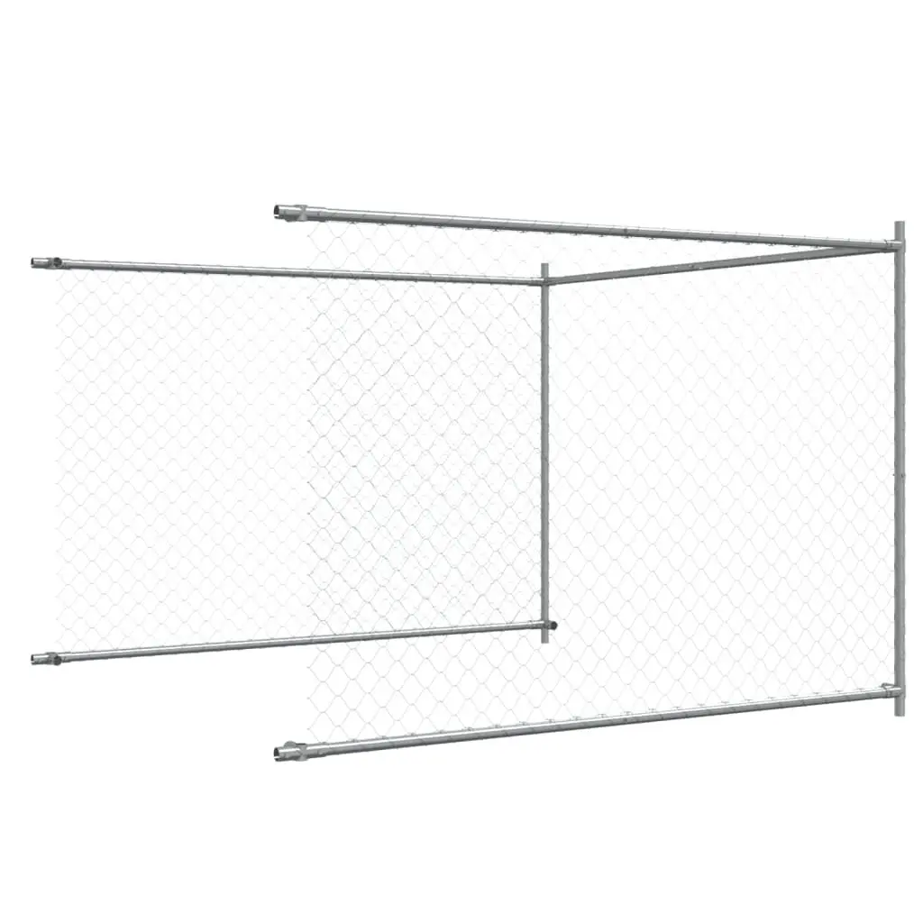 Dog Cage Grey Galvanised Steel Outdoor Exercise Training