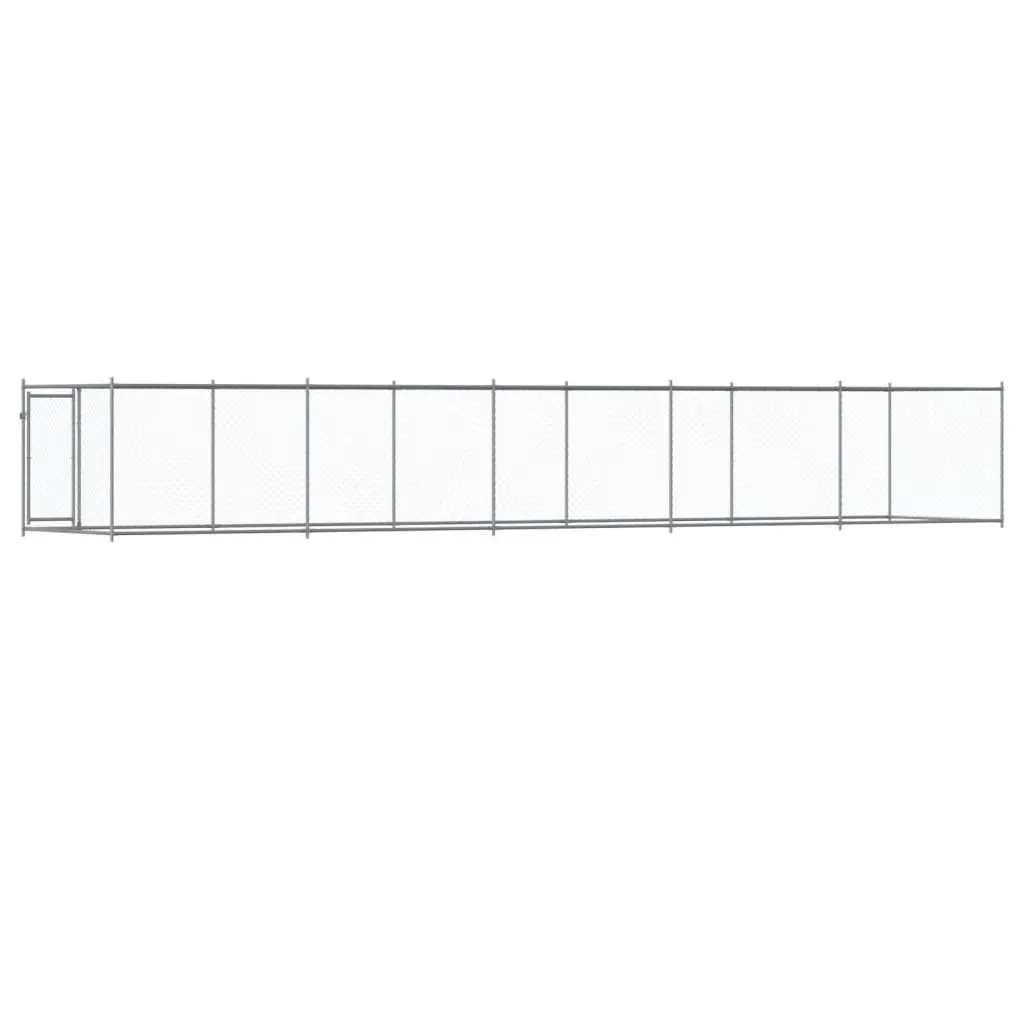 Dog Cage Grey Galvanised Steel Outdoor Exercise Training