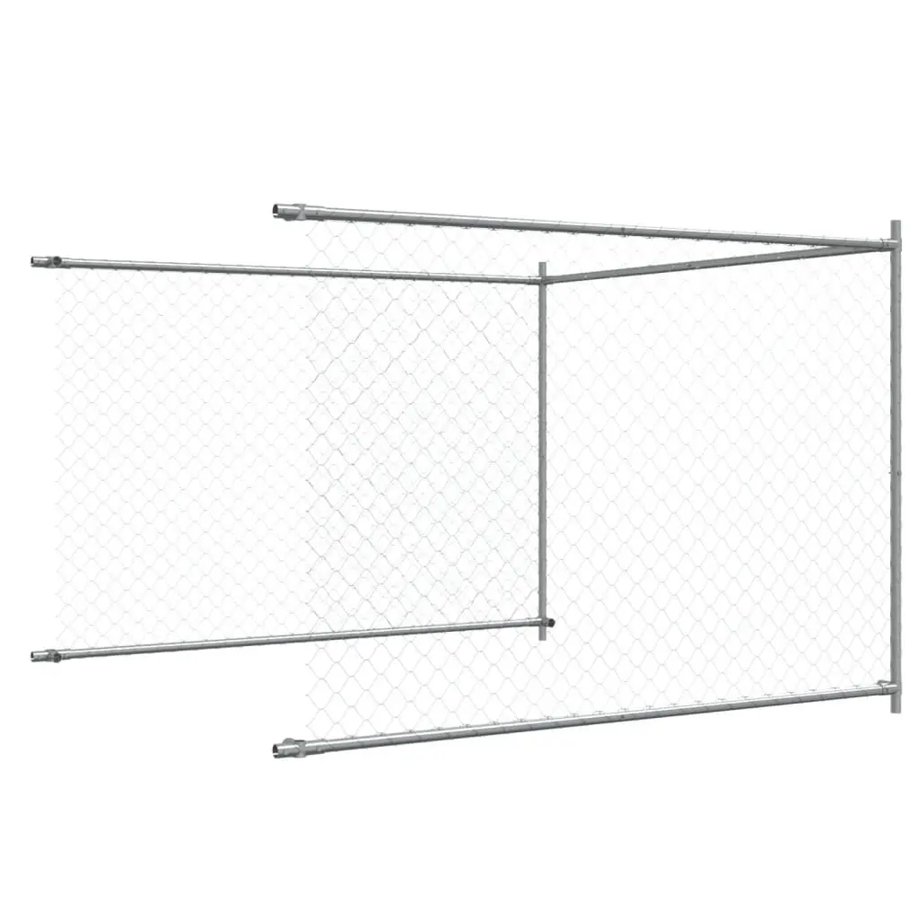 Dog Cage Grey Galvanised Steel Outdoor Exercise Pen with Lockable Door