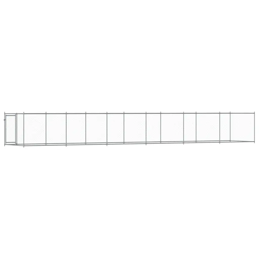 Dog Cage Grey Galvanised Steel Outdoor Exercise Pen with Lockable Door