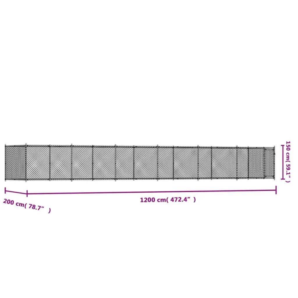 Dog Cage Grey Galvanised Steel Outdoor Exercise Pen with Lockable Door