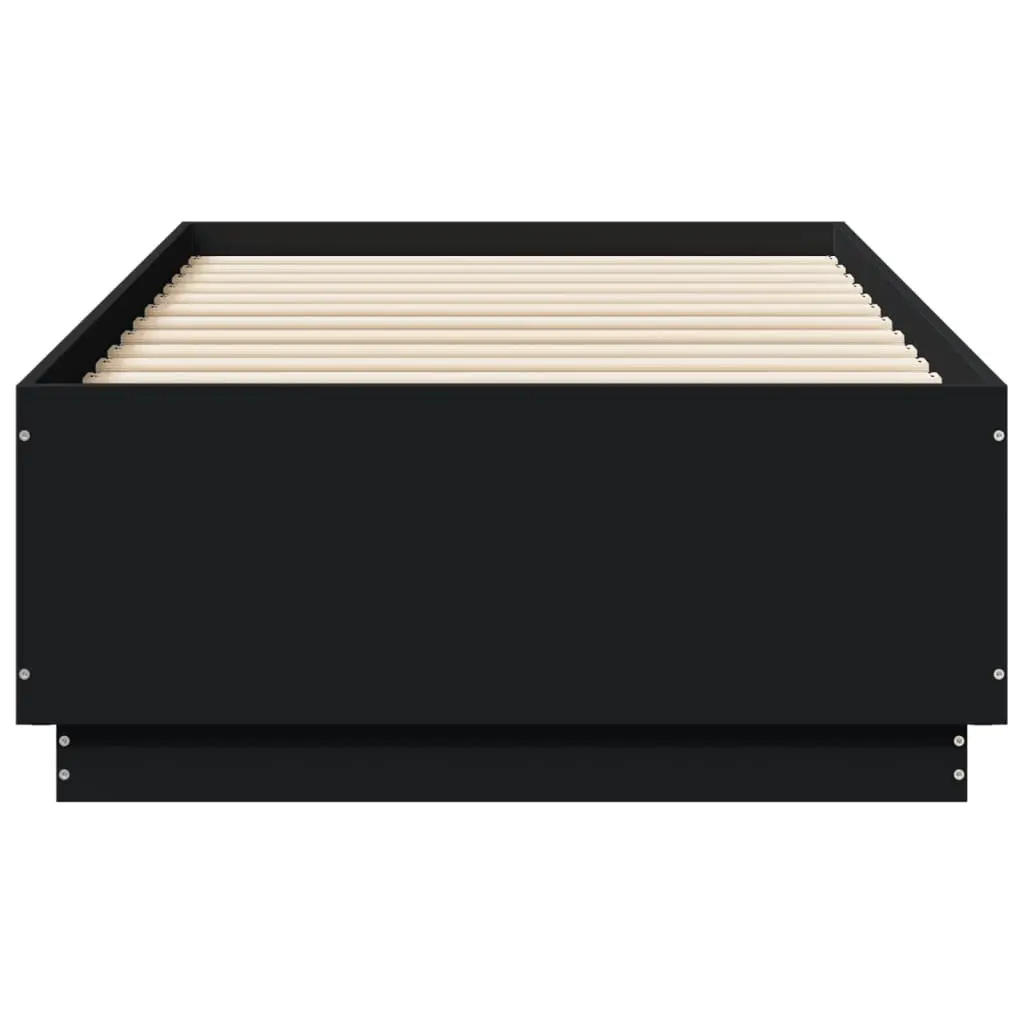 Bed Frame Black 90x190 cm Modern Slatted Base Engineered Wood