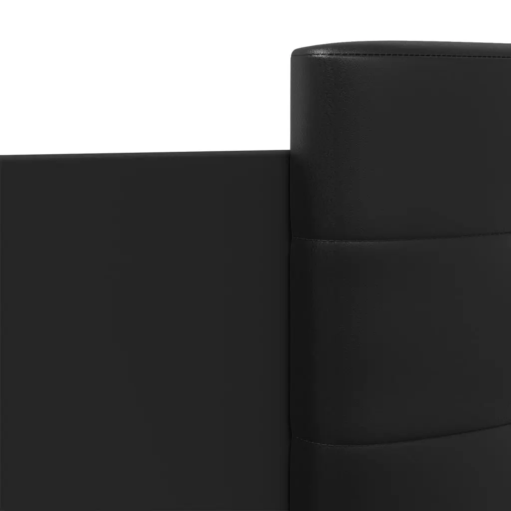 Bed Frame Black 135x190 cm Engineered Wood Plywood Slats Headboard