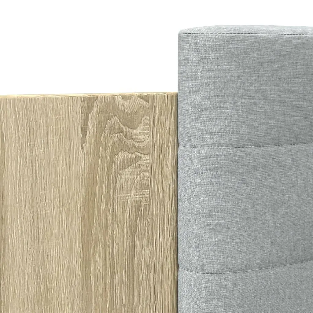 Bed Frame Sonoma Oak 135x190 cm with Headboard Slatted Base