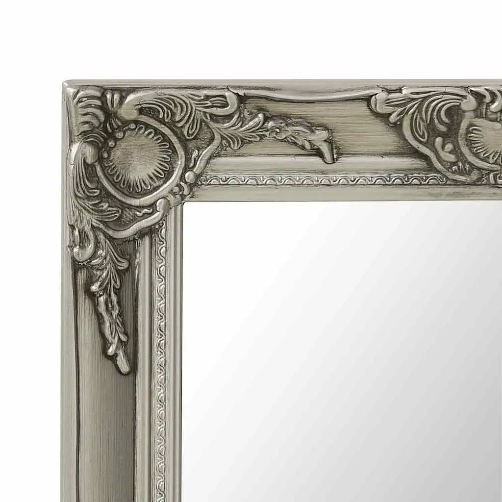 Wall Mirror Silver 50x60 cm Ornate Baroque Style Frame