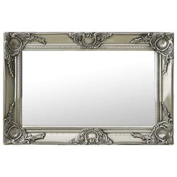 Stylish Baroque Wall Mirror 60x40 cm in Silver