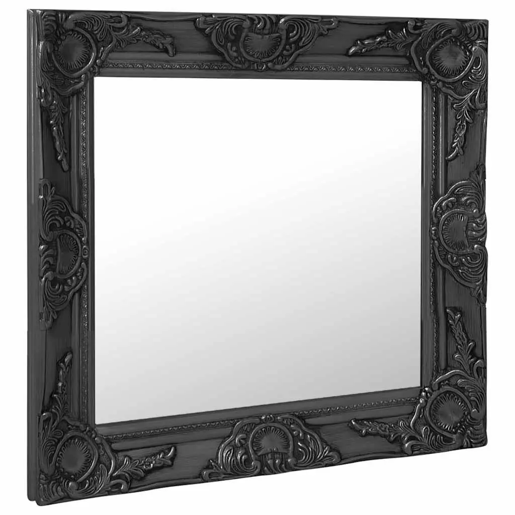 Wall Mirror Black 60x60 cm Baroque Style Decorative Frame