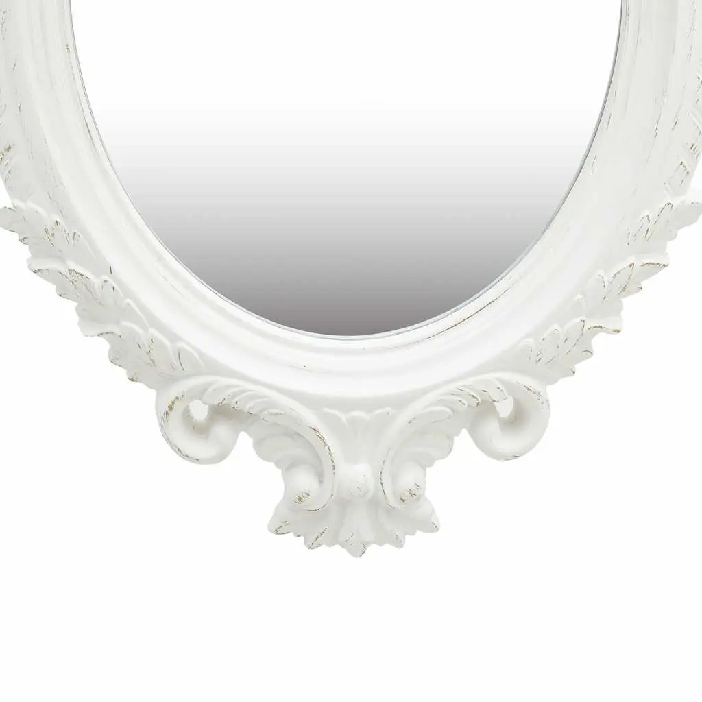 Wall Mirror White 56x76 cm Ornate Castle Style Frame Decor