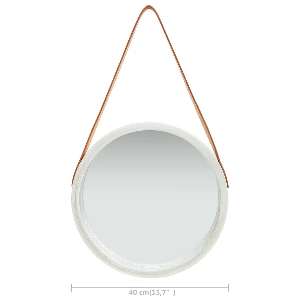 Round Wall Mirror 40cm Silver Hanging Decor Modern Retro Bedroom Living Room