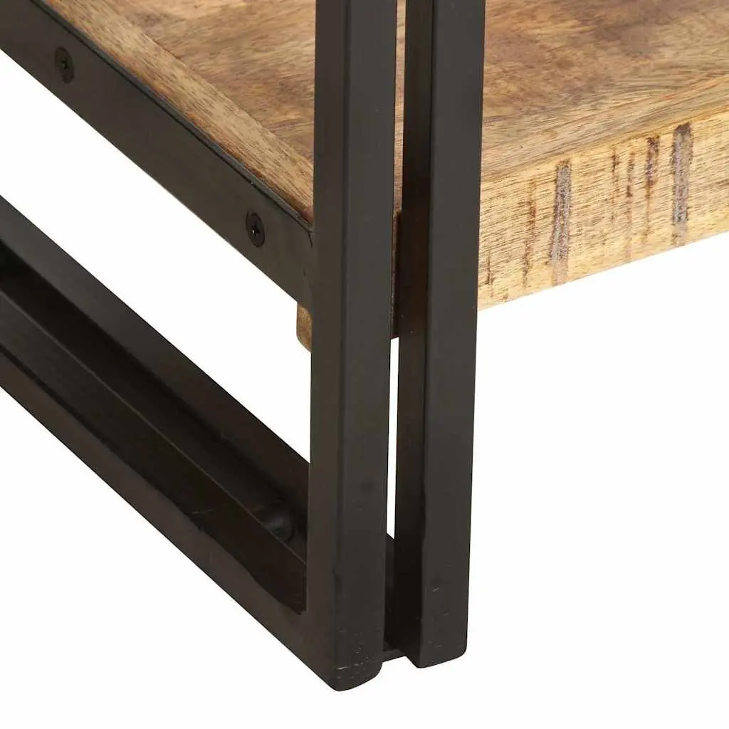 5-Tier Bookcase Brown 40x30x180 cm Solid Mango Wood Industrial Standing Shelf Storage