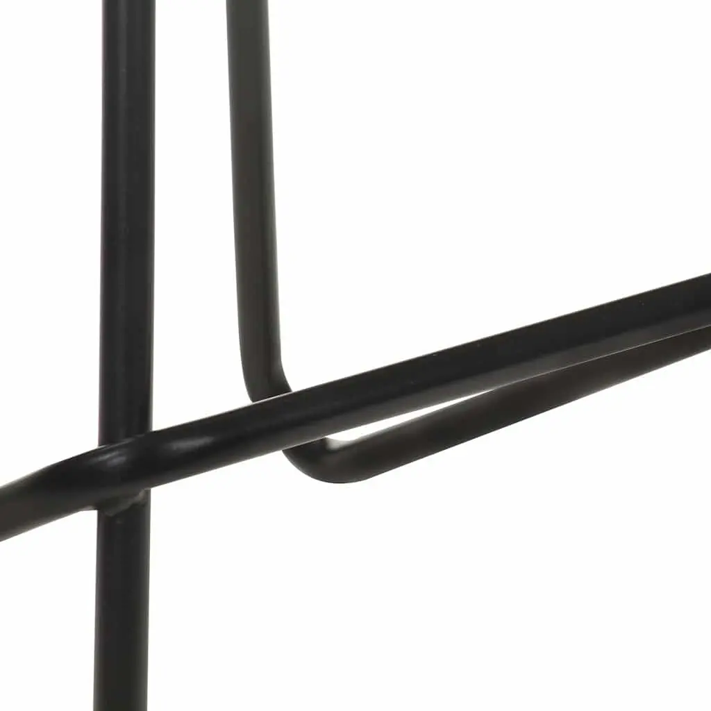 Bar Stools Black Leather Seat Iron Frame Industrial Style 2 Piece