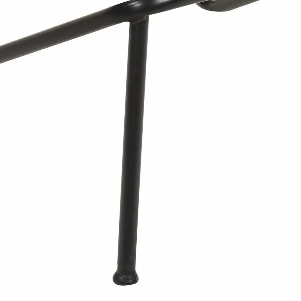 Bar Stools Black Leather Seat Iron Frame Industrial Style 2 Piece