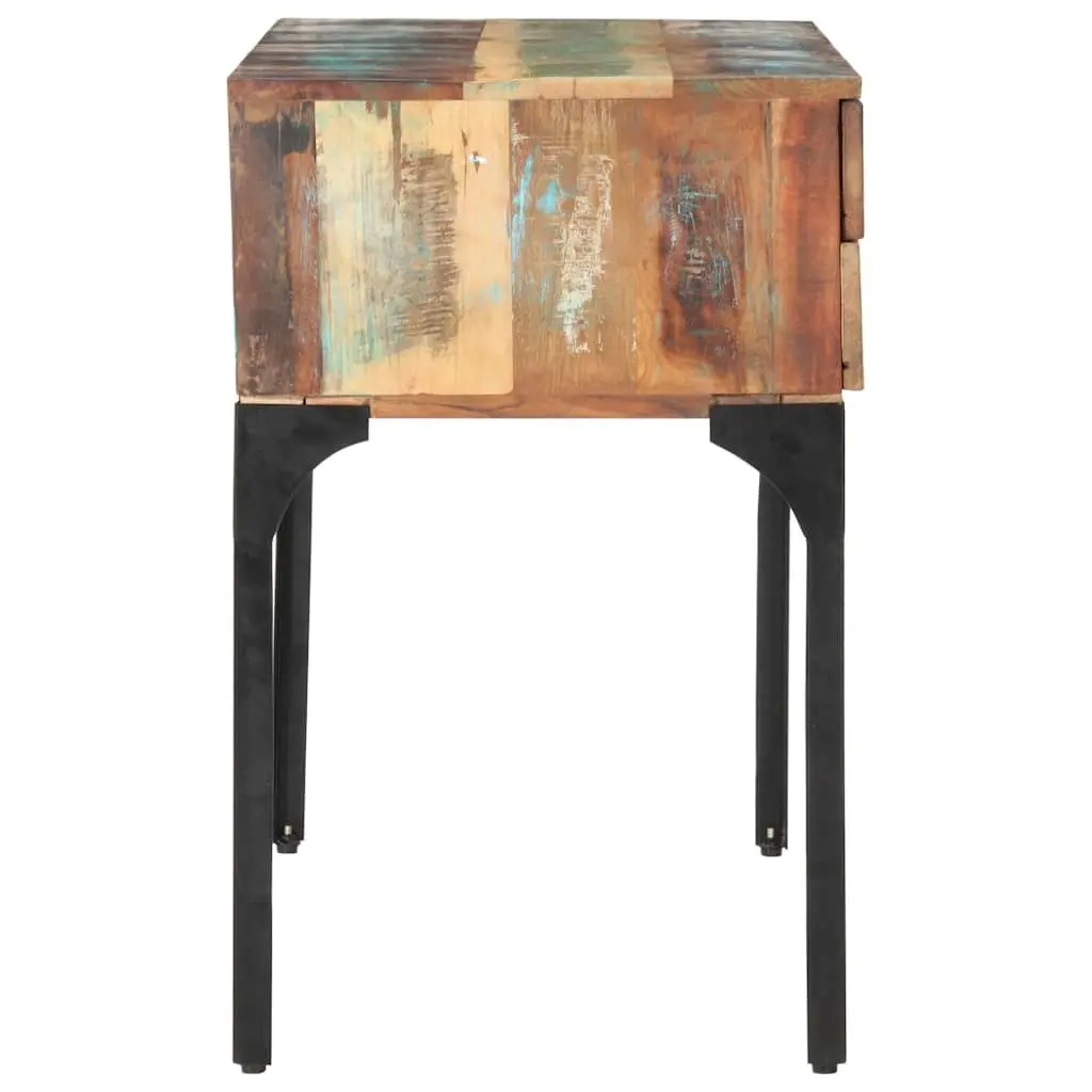 Reclaimed Wood Desk Multicolour 118x48x75 cm Office Writing Table with 4 Drawers and 1 Shelf