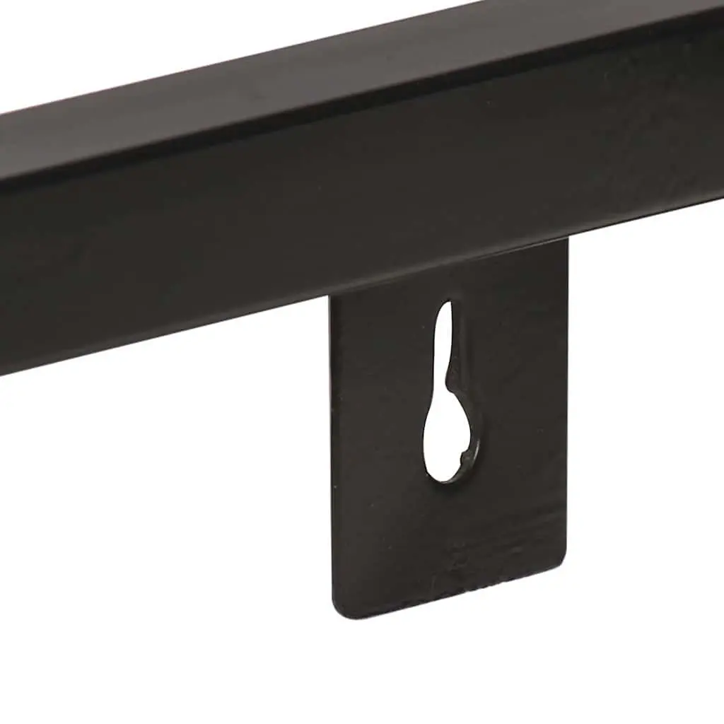 Wall Shelves Black 80 cm Industrial Style Solid Wood Floating Shelf Storage Rack 2 Piece