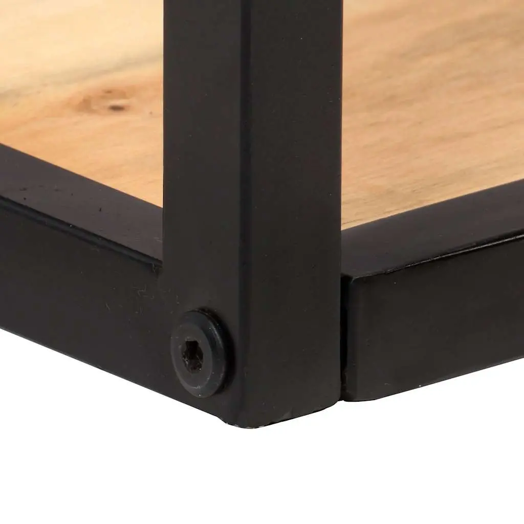 Wall Shelves Black 80 cm Industrial Style Solid Wood Floating Shelf Storage Rack 2 Piece