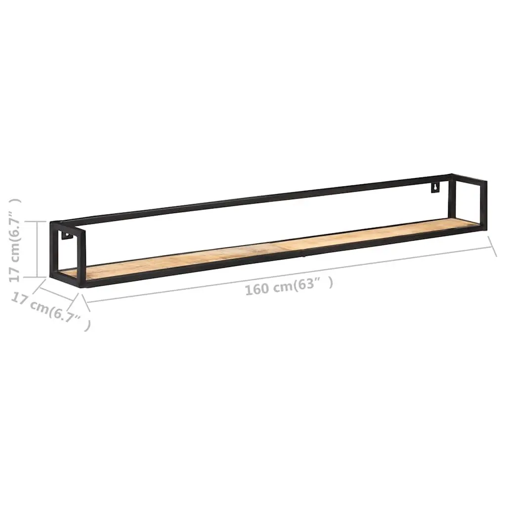 Wooden Wall Shelves Brown 160 cm Industrial Style Floating Shelving 2 Piece