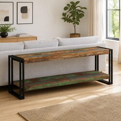 Compact TV Cabinet 120x30x40 cm in Brown Reclaimed Wood