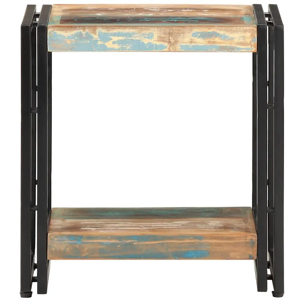 End Table Multicolour 40x30x40 cm Solid Reclaimed Wood Industrial Style Side Accent Bedside Storage Shelf