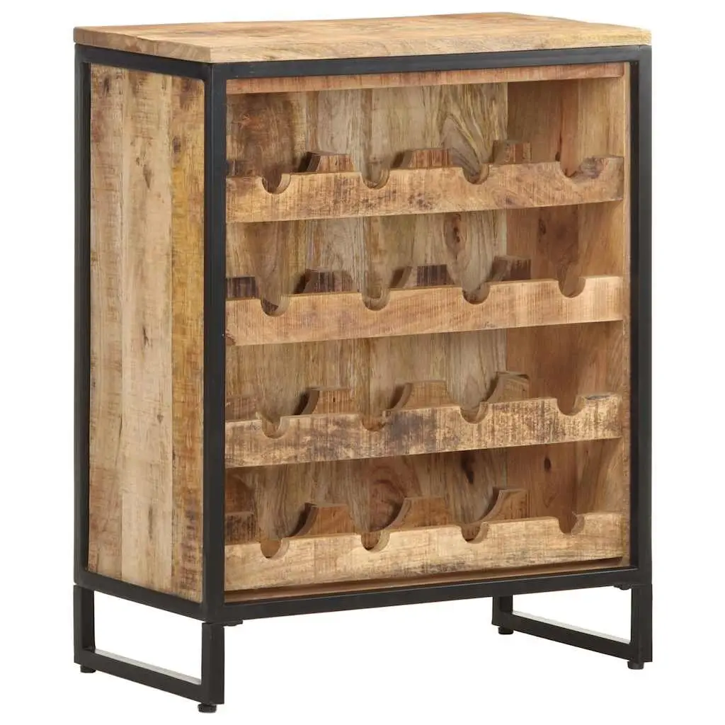 Wine Cabinet Brown 62x33x78.5 cm Solid Mango Wood Storage Display Holder