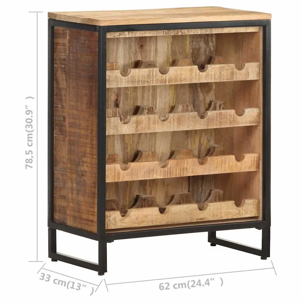 Wine Cabinet Brown 62x33x78.5 cm Solid Mango Wood Storage Display Holder