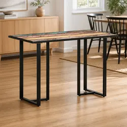 Concise Industrial Dining Table with Solid Build