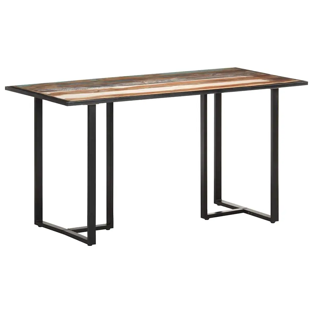 Dining Table 140cm Solid Reclaimed Wood Industrial Kitchen Dinner Furniture