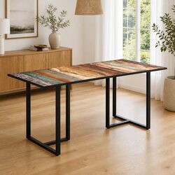 Compact 160 cm Solid Reclaimed Wood Dining Table