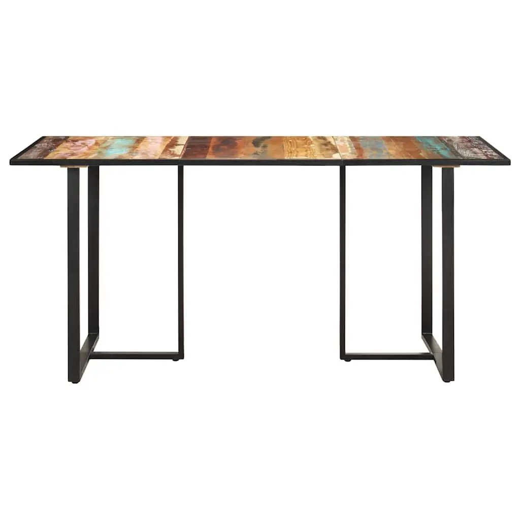 Dining Table 160 cm Solid Reclaimed Wood Industrial Kitchen Brown