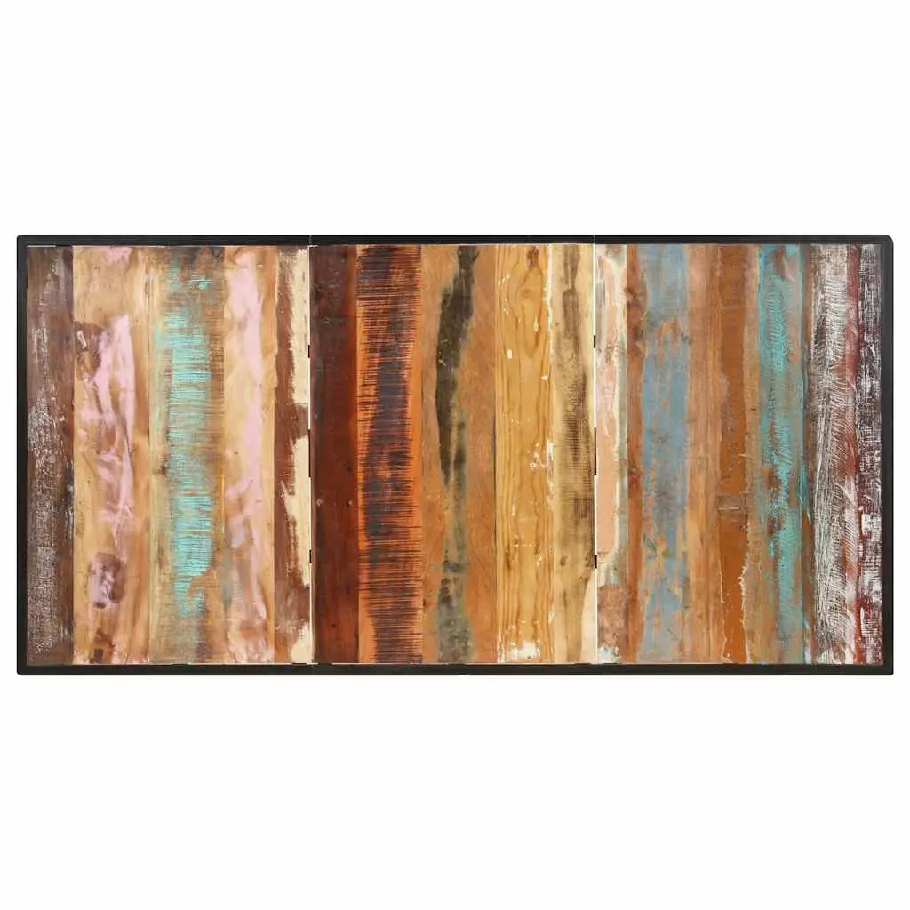 Dining Table 160 cm Solid Reclaimed Wood Industrial Kitchen Brown