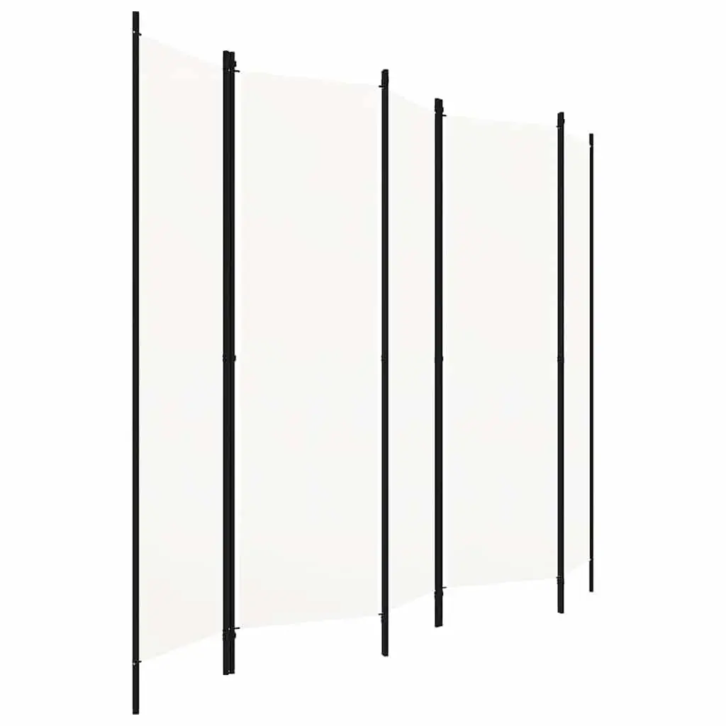 5-Panel Room Divider White Freestanding Folding Privacy Screen