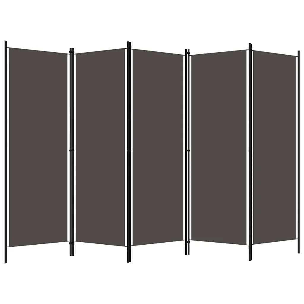 5-Panel Room Divider Anthracite Freestanding Partition Privacy Screen Folding