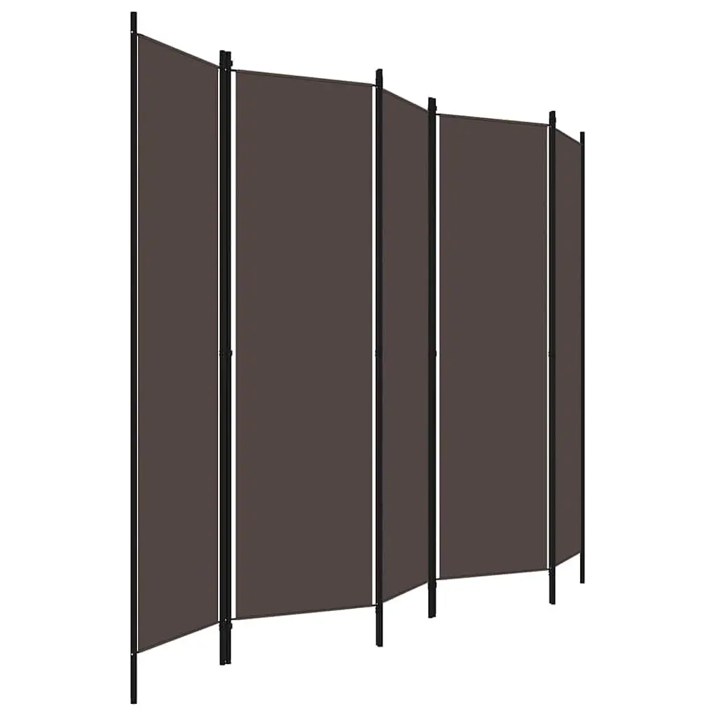 6-Panel Room Divider Brown Freestanding Privacy Screen Folding Decorative