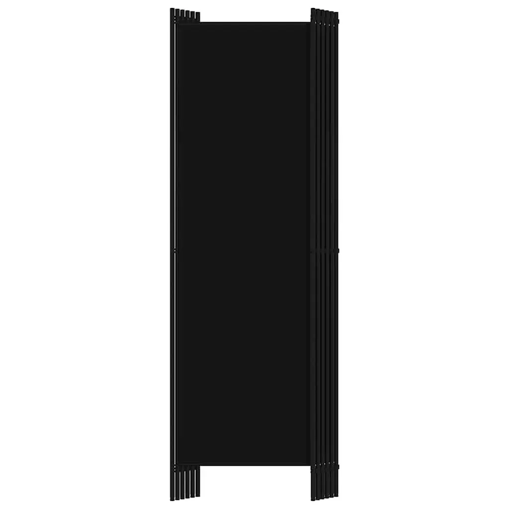 6-Panel Room Divider Black Freestanding Folding Privacy Screen