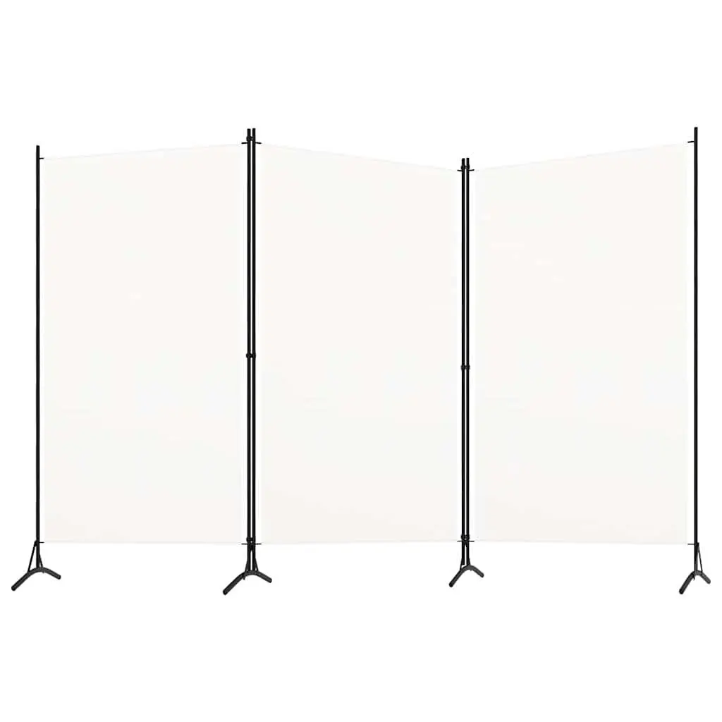 3-Panel Room Divider White Foldable Privacy Screen Partition 260 x 180 cm Fabric