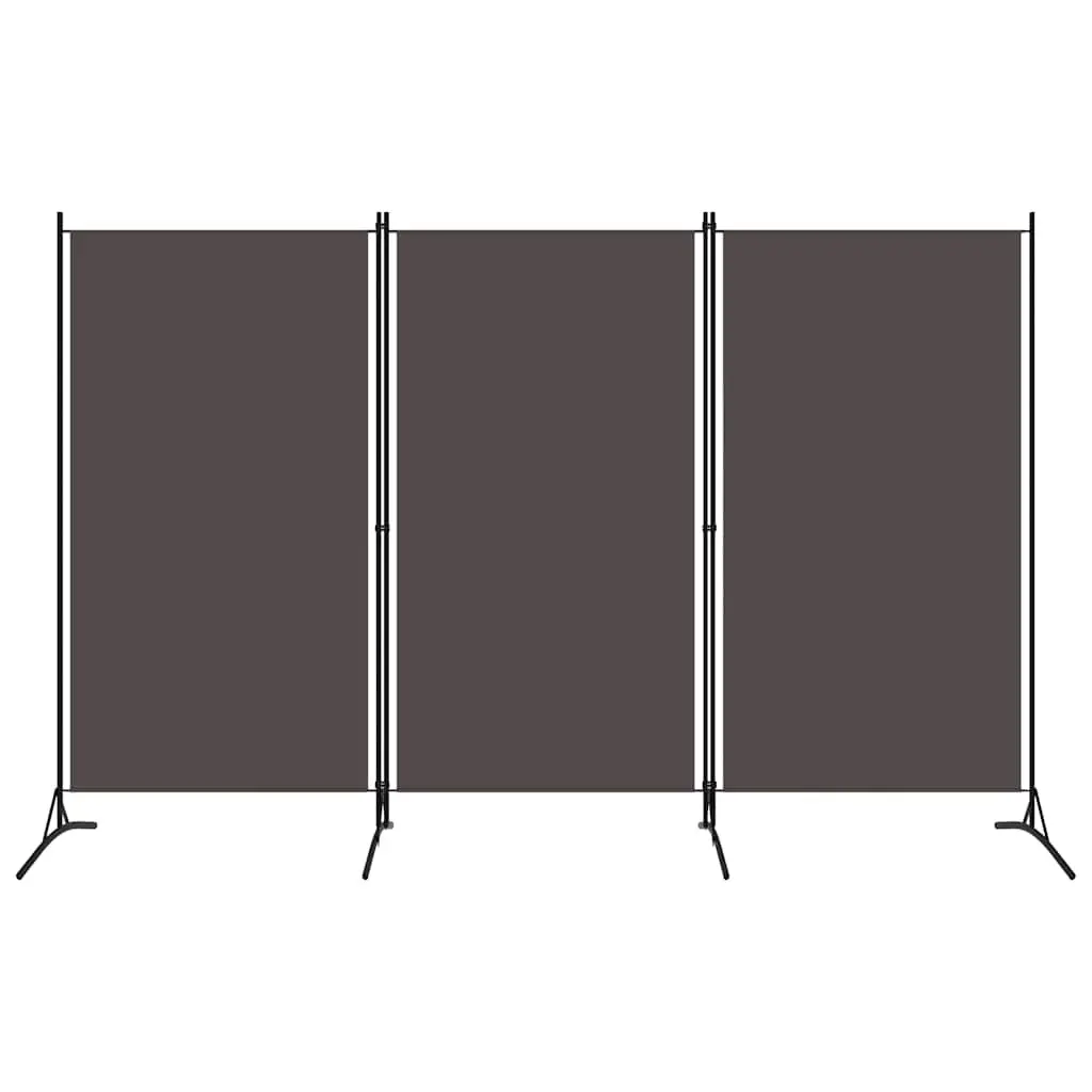 3-Panel Room Divider Grey Folding Privacy Screen Partition Home Office Bedroom