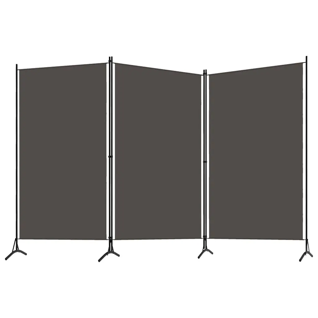 3-Panel Room Divider Grey Folding Privacy Screen Partition Home Office Bedroom