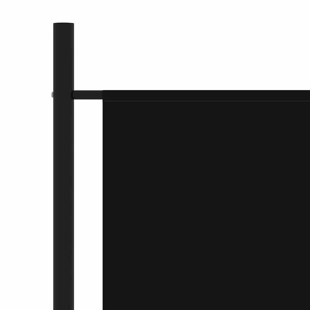 3-Panel Room Divider Black Folding Screen Fabric Partition