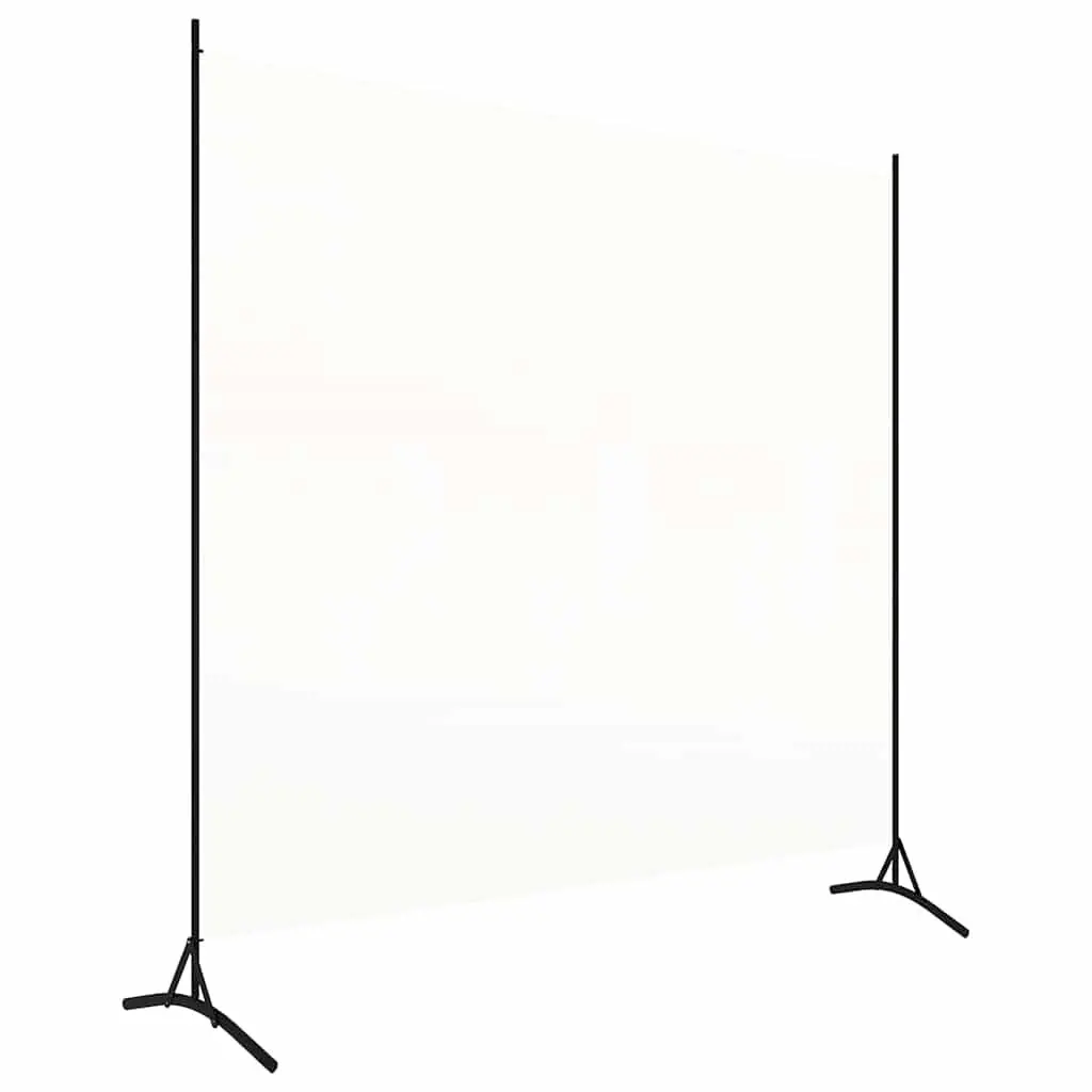 Room Divider Screen White Fabric 175x180 cm Folding Privacy Partition Panel