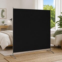 Compact and Stylish Room Divider in Black, 175x180 cm