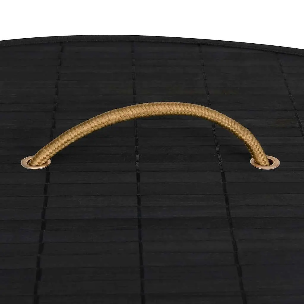 Bamboo Corner Laundry Basket Black 60L Bedroom Bathroom Household Storage Hamper