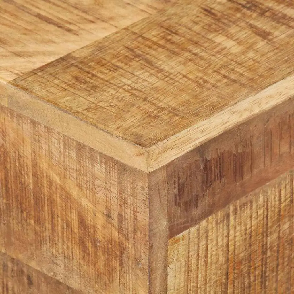 End Table Brown 30x30x33 cm Solid Mango Wood Side Table with Powder-Coated Iron Legs for Living Room