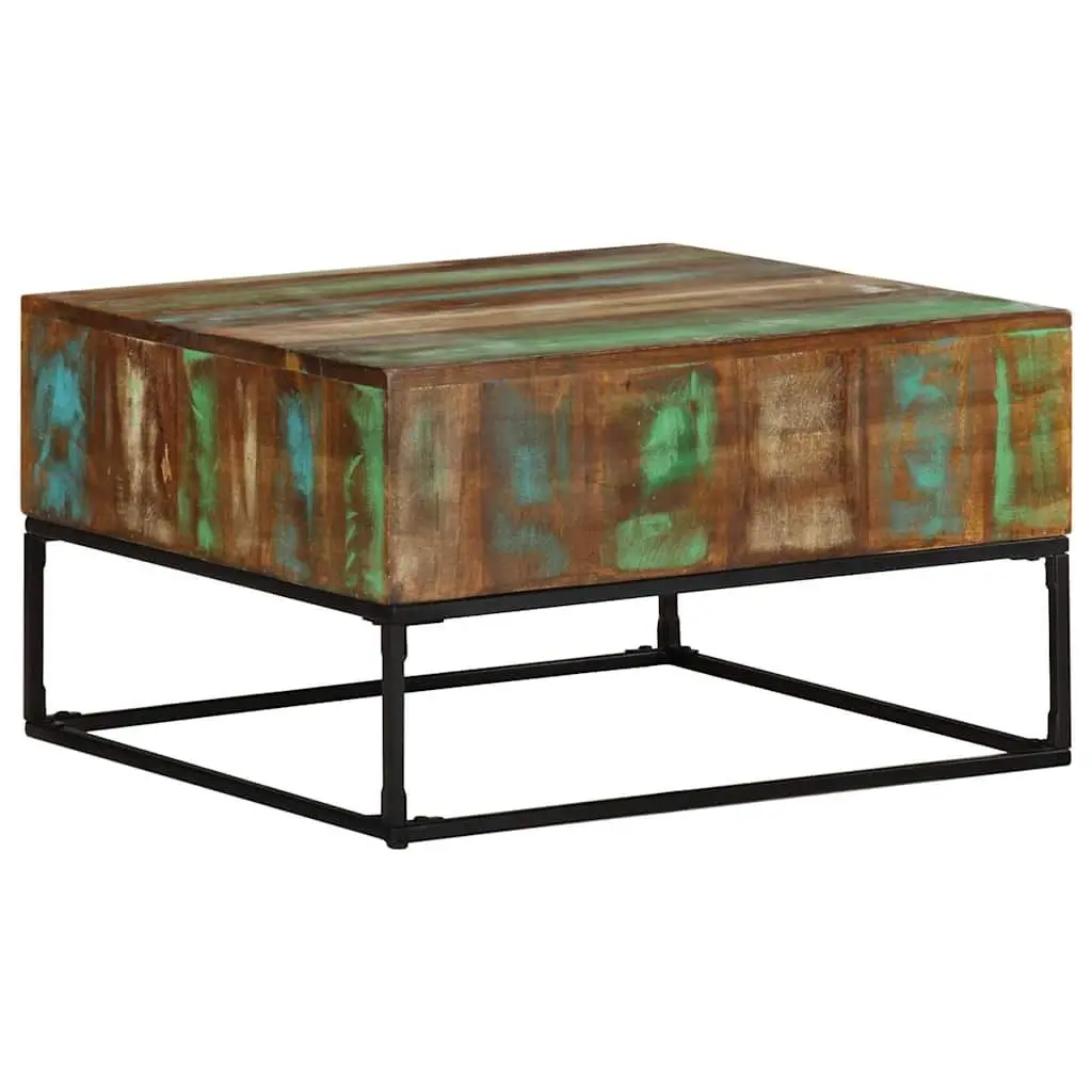Coffee Table Brown 68x68x41 cm Handmade Solid Reclaimed Wood with Iron Legs
