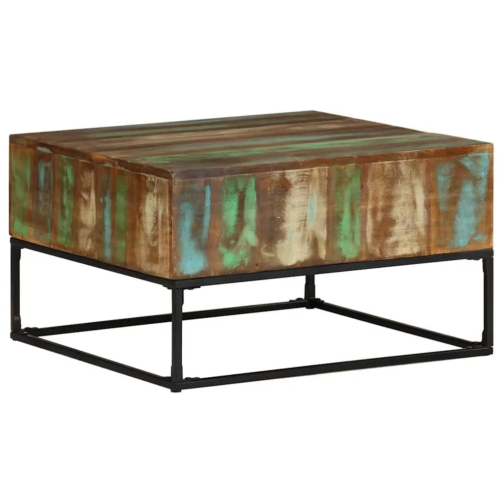 Coffee Table Brown 68x68x41 cm Handmade Solid Reclaimed Wood with Iron Legs