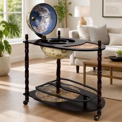 Globe Bar Cabinet with Easy Mobility