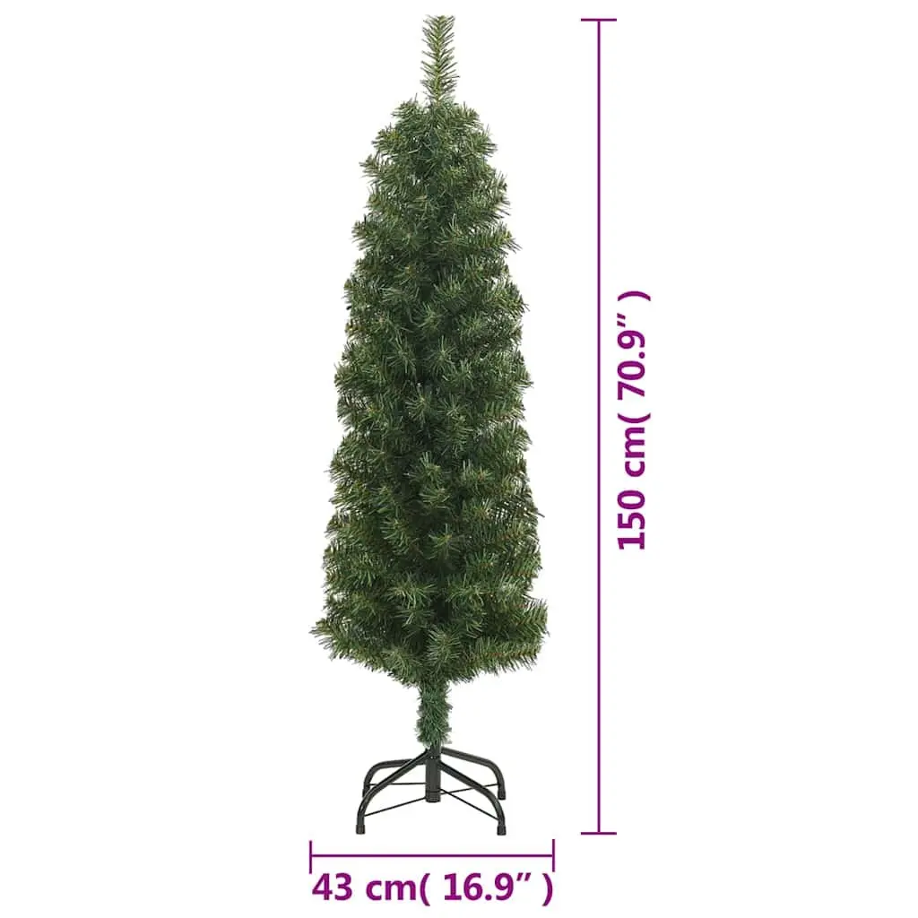 Slim Green Artificial Christmas Tree 150cm Indoor Outdoor Holiday Decoration